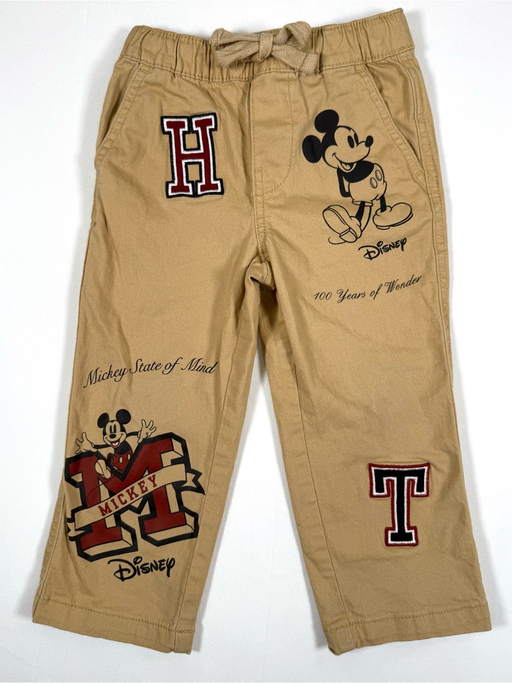TOMMY HILFIGER x DISNEY Boys Mickey Mouse Chino Pants 2T Preppy Classic Varsity